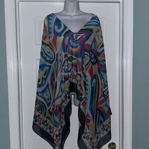 Poncho colorful sheer